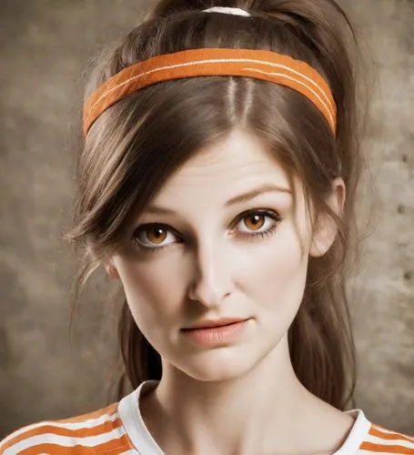 headband,orange color,orange,british actress,beautiful young woman,retro woman,orange half,pretty young woman,hair tie,young woman,bandana,portrait background,orange eyes,hair ribbon,bright orange,retro girl,attractive woman,sports girl,female doctor,angelica