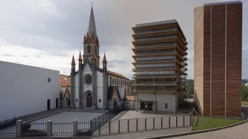 3d rendering,render,kirrarchitecture,templedrom,renovation,church towers,croydon facelift,3d rendered,city church,urban design,reconstruction,urban towers,buildings,st mary's cathedral,3d render,evangelical cathedral,new-ulm,digital compositing,archidaily,multi-storey