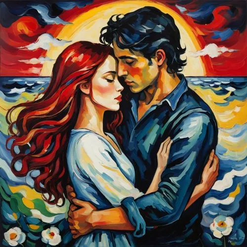 romantic portrait,young couple,dancing couple,romantic scene,romanza,pareja,Art,Artistic Painting,Artistic Painting 37