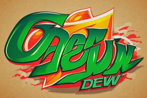 Design a cool and energetic logo representing Mountain Dew.,dew,dews,chew,arrow logo,garden dew,dew-drop,honey dew melon,deli,chewing,chewy,den,agwa de bolivia,dkw,chewing gum,logo header,gnaw,greed,h