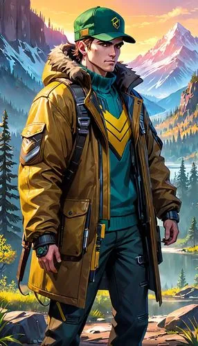 park ranger,green jacket,scout,ranger,mountain guide,woodsman,game illustration,boy scouts of america,parka,miner,pubg mascot,mountaineers,scouts,winter sale,twitch icon,national parka,free fire,action-adventure game,mountain fink,rifleman,Anime,Anime,General