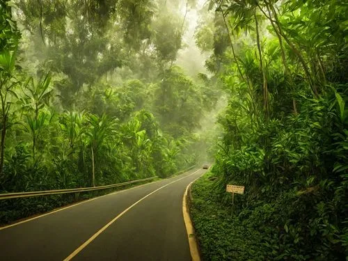 koolau,forest road,mountain road,carretera,salalah,tropical forest,Weather,Haze