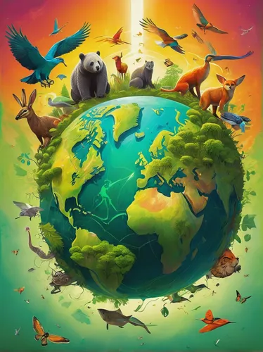 bird kingdom,rainbow world map,little planet,bird bird kingdom,animal world,loveourplanet,earth day,planet earth,world digital painting,fairy world,love earth,the earth,small planet,tiny world,mother earth,map of the world,children's background,fall animals,animal migration,game illustration,Illustration,Realistic Fantasy,Realistic Fantasy 28