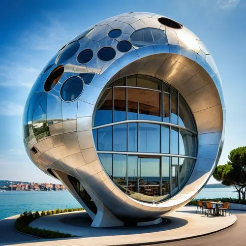 glass sphere,futuristic art museum,futuristic architecture,geneve,bregenz,trieste,quadriennale,technosphere,sfera,sphere,glass ball,perisphere,cubic house,ball cube,faliro,naum,hemispheric,primosphere,solar cell base,toroid,Photography,General,Realistic