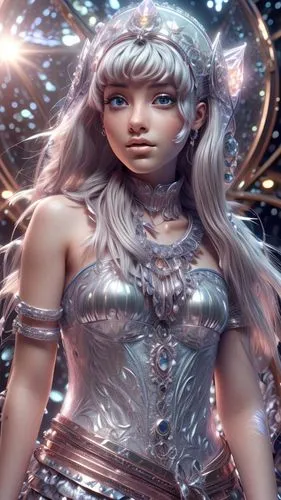 violet head elf,valerian,callisto,silvery,zodiac sign libra,fantasy woman,crystalline,elven,silver,3d fantasy,show off aurora,fantasy girl,the enchantress,libra,metallic,metallic feel,oracle girl,sorceress,artemis,fantasy portrait