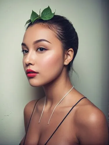 Oh my gosh, what beauty!,a woman with a green leaf in her hair,marshallese,daya,micronesian,polynesian girl,mahdawi,pilipina,Photography,Documentary Photography,Documentary Photography 14