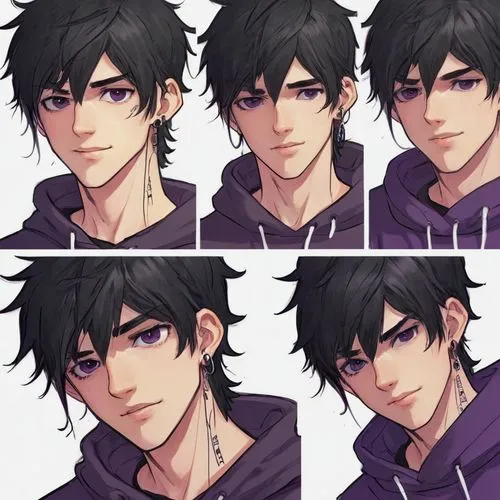 expressions,hairstyles,pupils,facial expressions,anime boy,male character,icon set,yukio,black hair,layered hair,ren,smouldering torches,phases,faces,vanitas,morgan +4,stages,dark purple,male poses for drawing,assorted,Unique,Design,Character Design