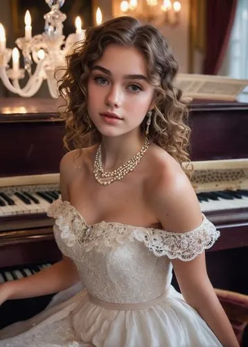 pianist,cute girl playing piano,bridal jewelry,piano,concerto for piano,quinceanera,pianoforte,kotova,rococo,habanera,principessa,bechstein,steinway,elegante,rosenkavalier,quinceaneras,debutante,piano lesson,elegant,bridal,Art,Classical Oil Painting,Classical Oil Painting 39