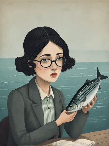 girl with a dolphin,fish-surgeon,capelin,sci fiction illustration,forage fish,mackerel,soused herring,game illustration,book illustration,sardine,the sea maid,vintage illustration,fishmonger,illustrator,horoscope pisces,librarian,pacific saury,lilian gish - female,phishing,pilotfish,Illustration,Abstract Fantasy,Abstract Fantasy 05