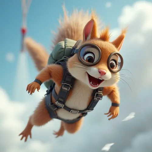 squirell,scrat,pip,glider pilot,daxter,skydiver