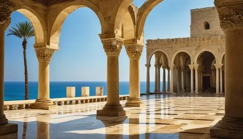 the hassan ii mosque,hassan 2 mosque,umayyad palace,qaitbay,qasr amra,umayyad,hala sultan tekke,qasr al watan,tunisia,morocco,mamluk,qasr al kharrana,king abdullah i mosque,sultan qaboos grand mosque,qasr,maroc,lebanon,bazian,tunisie,marocco,Illustration,Realistic Fantasy,Realistic Fantasy 09