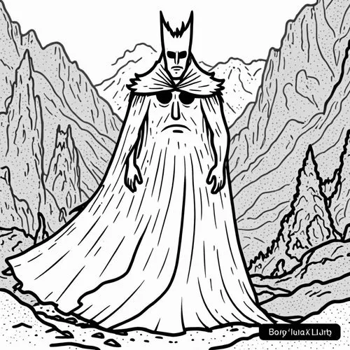 an image of batman coloring pages,morgoth,nekron,owlman,melkor,loranger,coloring page,Design Sketch,Design Sketch,Rough Outline