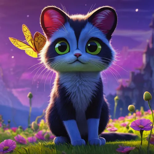 Witness the stunning animation and compelling narratives of Vivziepop's work.,cute cat,cartoon cat,cute cartoon character,flower cat,cat vector,luna,blossom kitten,ori-pei,cat,cat image,little cat,cut