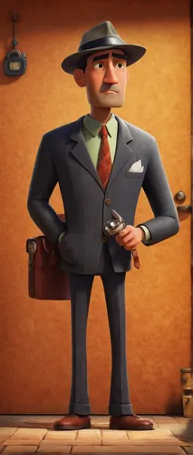 inspector,spy,businessman,spy visual,gentlemanly,main character,tailor,pandero jarocho,a carpenter,hotel man,animated cartoon,standing man,detective,character animation,business man,bellboy,male character,engineer,banker,spy camera,Art,Artistic Painting,Artistic Painting 29