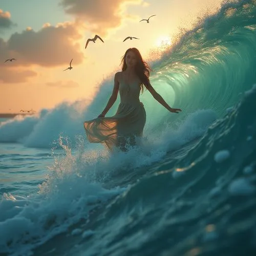 sirene,exhilaration,ocean waves,ondine,the wind from the sea,surfing