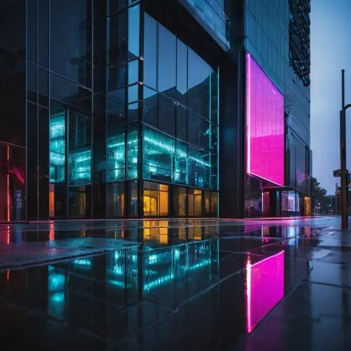 mediacityuk,potsdamer platz,difc,glass building,warszawa,colored lights,hafencity,broadgate,glass facades,autostadt wolfsburg,kamppi,kaust,toronto city hall,hypermodern,cybercity,glass wall,colorful light,colorful city,glass facade,vdara,Illustration,Paper based,Paper Based 06