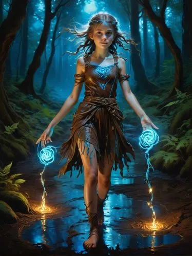 blue enchantress,sorceror,the enchantress,sorceress,faerie,fantasy picture,Illustration,Realistic Fantasy,Realistic Fantasy 03