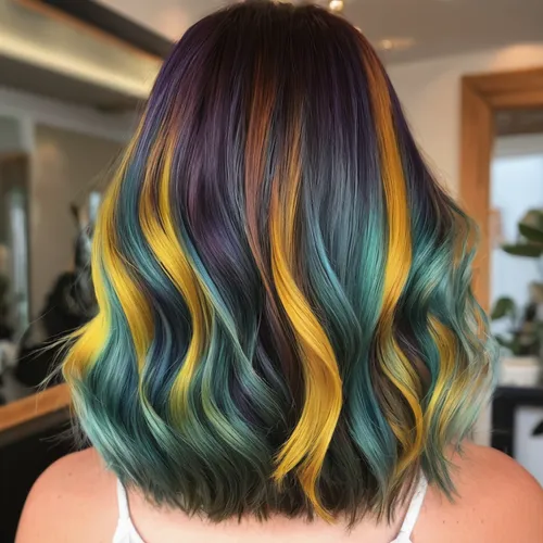 Colores de cabello perfectos para el verano,rainbow waves,multi-color,color turquoise,colorful spiral,trend color,multi-colored,green mermaid scale,multi colored,mermaid scale,multi color,colorful pas