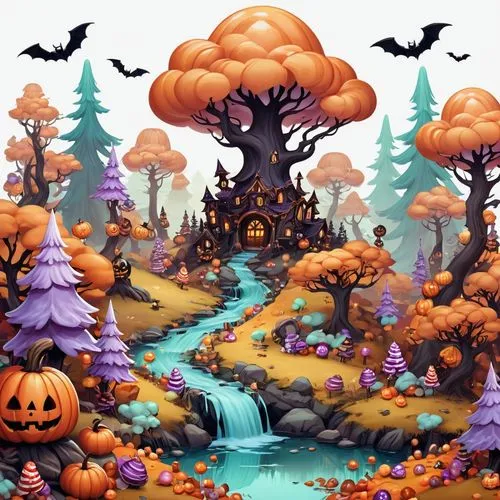 halloween background,halloween wallpaper,halloween border,halloween scene,cartoon video game background,halloween illustration,Illustration,Abstract Fantasy,Abstract Fantasy 11