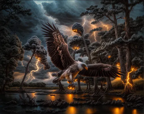 fantasy picture,fantasy art,photomanipulation,mythical creatures,shamanic,pegasus,photo manipulation,shamanism,primeval times,mythological,prehistory,kelpie,digital compositing,dark art,antasy,unicorn art,world digital painting,wild horses,image manipulation,the night of kupala