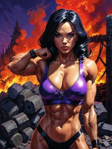 muscle woman,female warrior,hard woman,strong woman,strong women,warrior woman,eva,barbarian,ronda,meteora,fantasy woman,muscular,femme fatale,swordswoman,wonderwoman,dark elf,woman strong,body-building,veronica,wonder woman city,Conceptual Art,Fantasy,Fantasy 19