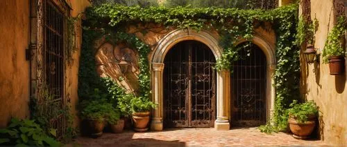 garden door,cortile,doorways,courtyards,quirico,archways,old door,doorway,pienza,toscane,provencal,entryway,entranceway,trastevere,courtyard,sicily window,ruelle,medieval street,entryways,the threshold of the house,Illustration,Realistic Fantasy,Realistic Fantasy 06