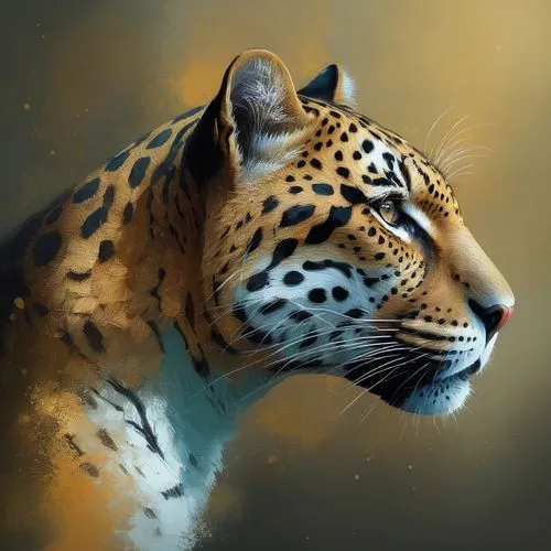 Acrylic painting with texture paste of a jaguar, digitally painted, ultra HD, 8K, sharp, ,gepard,panthera,leopard,acinonyx,world digital painting,cheetor,digital painting,jaguar,leopard head,cheetah,l