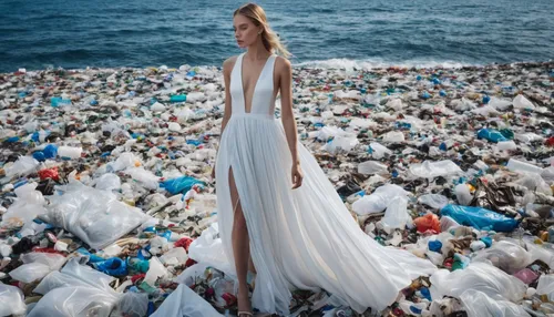 ocean pollution,plastic waste,trash the dres,girl in white dress,girl in a long dress,recycling world,dead bride,plastic,flotsam,plastic bottles,trash land,the pollution,cape gannet,waste collector,waste separation,white winter dress,pollution,crimea,gannet,flotsam and jetsam,Photography,General,Natural