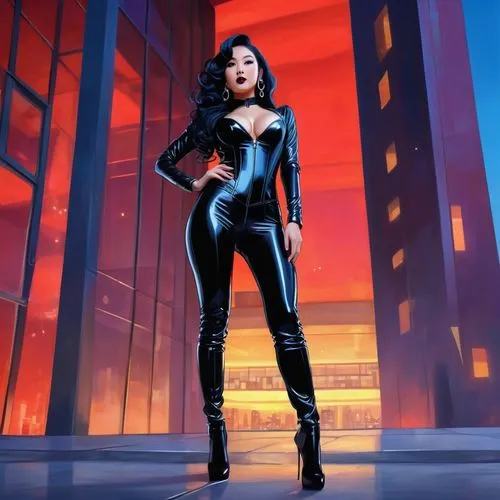 zatanna,catsuit,catwoman,selina,superhero background,catsuits,Illustration,Realistic Fantasy,Realistic Fantasy 01