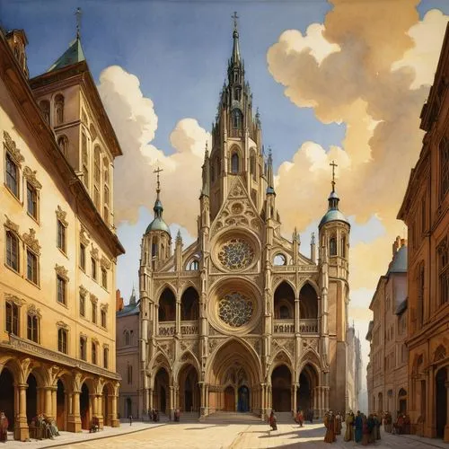 matthias church,szeged,cathedral of modena,marienplatz,krakau,rathaus,olomouc,modena,duomo,viena,prague castle,regensburg,gothic church,cracovia,munich,saint mark,dresden,czech budejovice,the city of mozart,driehaus,Illustration,Retro,Retro 19