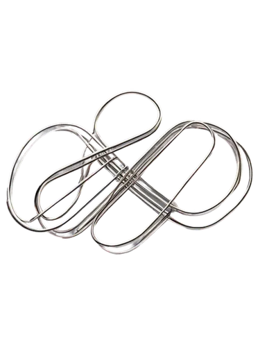 Metallic paperclip, silver color, rounded edges, shiny surface, curled design, holding multiple papers together, slight shadow underneath, white background, 3/4 composition, soft focus, warm lighting.