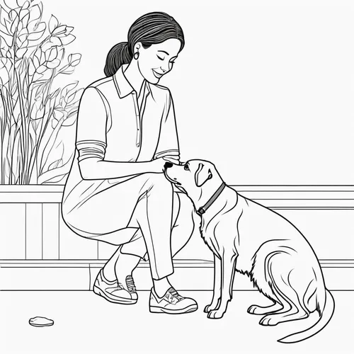 coloring page,coloring pages,girl with dog,dog line art,dog illustration,companion dog,coloring pages kids,dog training,dog drawing,pet,boy and dog,english mastiff,service dog,giant dog breed,female dog,coloring book for adults,pet adoption,korean mastiff,service dogs,kangal dog,Illustration,Black and White,Black and White 04