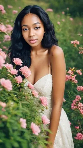 girl in flowers,beautiful girl with flowers,flower girl,flower background,beautiful african american women,mahdawi