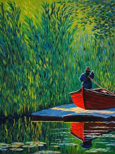 row boat,boat landscape,fishing float,canoes,canoe,rowboats,girl on the boat,gondolier,kayaker,fisherman,canoeing,row-boat,oil painting on canvas,row boats,oil painting,rowing-boat,rowboat,bass boat,oil on canvas,paddler,Art,Artistic Painting,Artistic Painting 04