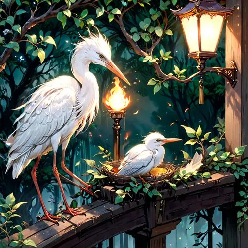 egrets,herons,bird couple,garden birds,white heron,white storks,egret,egretta,birdcages,white bird,storks,songbirds,lamplight,bird kingdom,white egret,small birds,angel lanterns,illuminated lantern,white pigeons,streetlamps,Anime,Anime,General