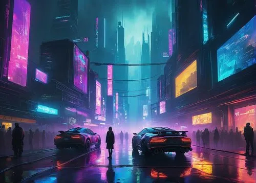 cyberpunk,cityscape,futuristic landscape,futuristic,dystopian,metropolis,colorful city,tokyo city,shinjuku,urban,fantasy city,vapor,shanghai,tokyo,neon arrows,dusk,street canyon,dystopia,city at night,neon ghosts,Conceptual Art,Fantasy,Fantasy 12