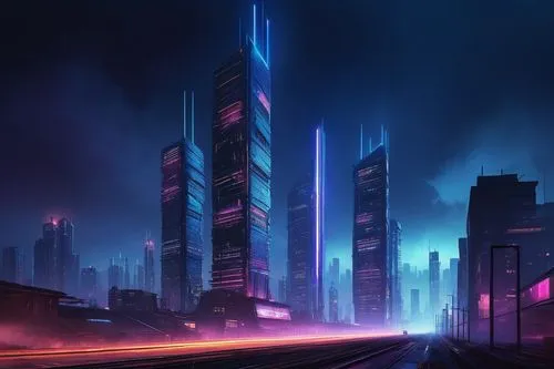 cityscape,cybercity,cybertown,futuristic landscape,city at night,black city,metropolis,city skyline,cyberpunk,cyberport,fantasy city,skyscrapers,colorful city,urban towers,city scape,cyberworld,high rises,coruscant,evening city,megapolis,Illustration,Realistic Fantasy,Realistic Fantasy 33