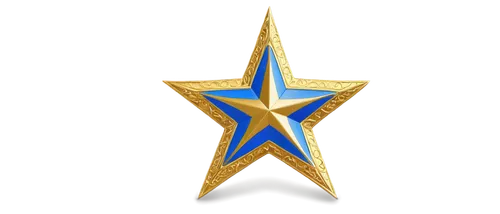 Texas star symbol, gold and blue colors, intricate details, five-pointed star shape, 3D emboss effect, metallic material, high-gloss finish, solo, centered composition, dramatic spotlighting, shallow 