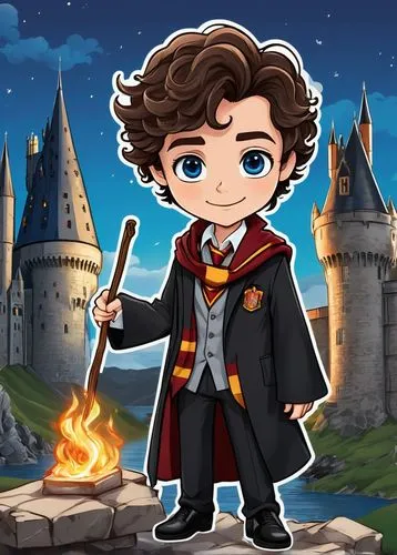 harry,wand,hogwarts,benedict herb,harold,harry potter,flickering flame,potter,candle wick,fairy tale icons,magical adventure,fictional,broomstick,hero academy,harry styles,edit icon,fictional character,fawkes,albus,sherlock,Unique,Design,Sticker