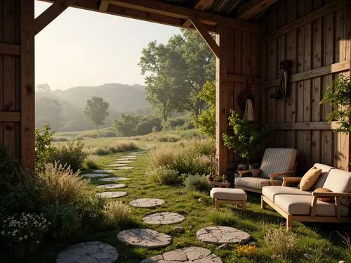 cryengine,summer cottage,home landscape,idyllic,rustic,rustic aesthetic,small meadow,meadow,summer meadow,seclude,green meadow,country cottage,meadow landscape,grass roof,verdant,garden bench,idyll,butterfields,render,landscaped