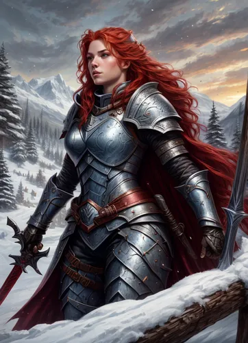 female warrior,joan of arc,swordswoman,heroic fantasy,dwarf sundheim,celtic queen,warrior woman,massively multiplayer online role-playing game,fantasy portrait,fantasy woman,red-haired,fantasy art,merida,fantasy picture,paladin,winterblueher,fantasy warrior,the snow queen,sterntaler,eufiliya