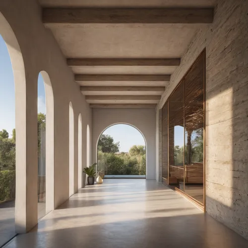 concrete ceiling,exposed concrete,archidaily,dunes house,daylighting,qasr azraq,structural plaster,3d rendering,concrete construction,the threshold of the house,alhambra,concrete blocks,colonnade,concrete,concrete slabs,pergola,caravansary,patio,wooden beams,kirrarchitecture,Photography,General,Natural