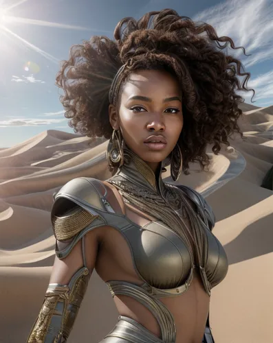 warrior woman,female warrior,breastplate,tassili n'ajjer,fantasy woman,african american woman,goddess of justice,beautiful african american women,african woman,digital compositing,wind warrior,cleopatra,head woman,dune,black women,black woman,cg artwork,afar tribe,nova,sahara