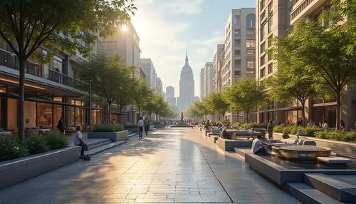 hoboken condos for sale,pedestrianized,hudson yards,new york streets,tishman,citycenter,renderings,paved square,3d rendering,rockefeller plaza,tribeca,streetscape,inlet place,5th avenue,walkability,metrotech,chrysler building,pedestrian zone,cityline,manhattan,Photography,General,Realistic