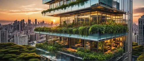 penthouses,futuristic architecture,residential tower,sky apartment,glass building,modern architecture,planta,balcony garden,cube stilt houses,roof garden,skyscapers,high rise building,singapore,ecotopia,urban towers,sathorn,green living,high rise,escala,skyscraper,Illustration,Realistic Fantasy,Realistic Fantasy 08