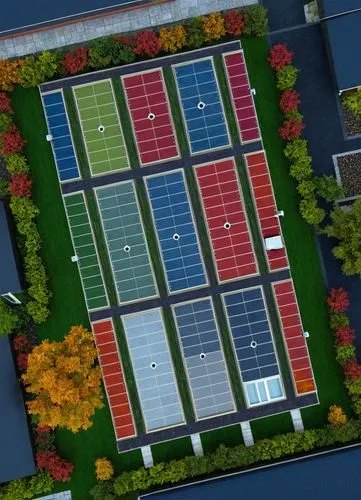 an aerial view of a large parking lot in the middle of an urban area,floorplan home,floorplan,cohousing,leaseplan,school design,new housing development,Illustration,Realistic Fantasy,Realistic Fantasy