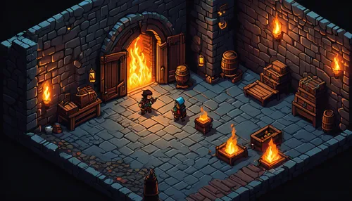 dungeon,fireplaces,dungeons,isometric,chasm,terracotta tiles,tavern,mausoleum ruins,cellar,catacombs,fireplace,tileable,castle iron market,the threshold of the house,hearth,torchlight,witch's house,fire place,3d mockup,wooden mockup,Art,Classical Oil Painting,Classical Oil Painting 42