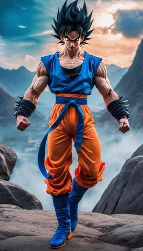 goku,son goku,vegeta,takikomi gohan,dragon ball,dragonball,kame sennin,dragon ball z,3d figure,naruto,trunks,game figure,monsoon banner,fighting stance,actionfigure,stone background,warrior pose,nimbus,figure of justice,super cell,Conceptual Art,Sci-Fi,Sci-Fi 03