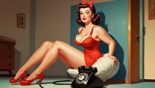 illustration cartoon magazinepropaganda, a single beauty girl, curvy body huge chest large brunette, sitting in joystick poster propaganda, tiny dress clothes, cartoon pin up girl retro style, fix fac