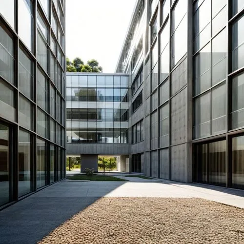 glass facade,archidaily,chancellery,glass facades,kansai university,assay office,office building,kirrarchitecture,corten steel,arq,ludwig erhard haus,biotechnology research institute,courtyard,autostadt wolfsburg,business school,office buildings,house hevelius,new building,daylighting,concrete slabs,Architecture,Campus Building,Modern,Minimalist Serenity